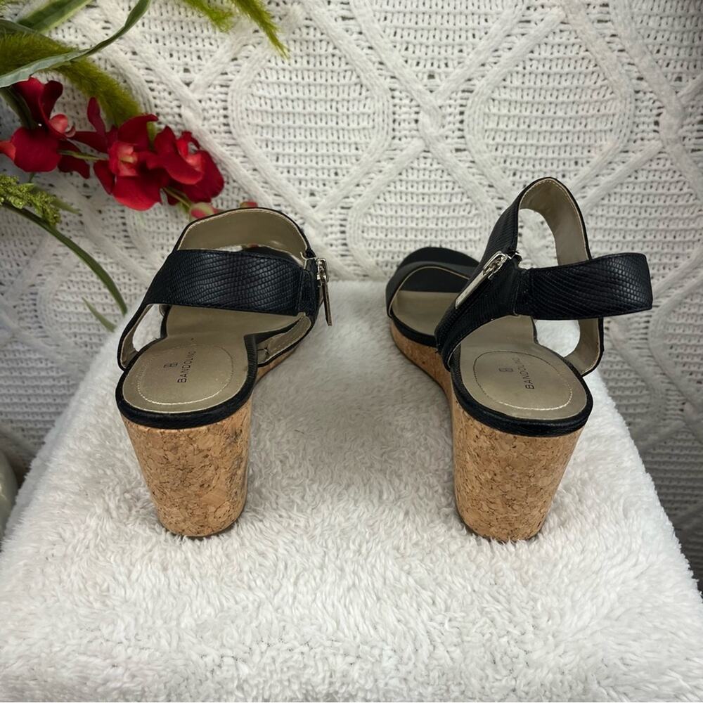 BANDOLINO | Black Textured "Tessa" Wedge Sandals - Picture 8 of 12